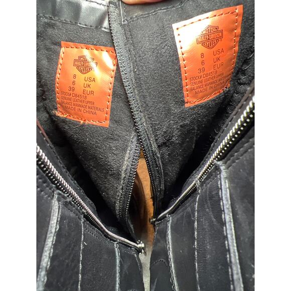 Women's Harley-Davidson Motorcycles Marissa Platform Black Leather Boots Sz 8 - Picture 10 of 12